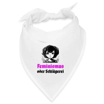 Feminismus oder Schlägerei - Bandana - Weiß - Vorne
