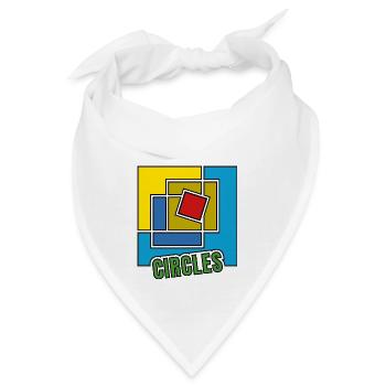 Abstraktion von Quadraten - Bandana - Weiß - Vorne