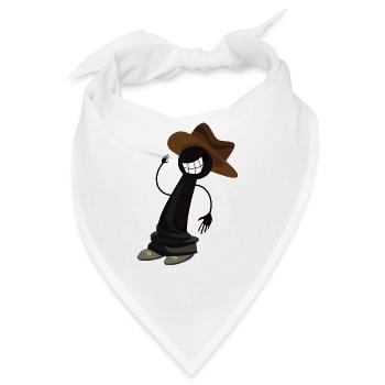 Hipster Schachfigur als Cowboy mit Cowboyhut - Bandana - Weiß - Vorne