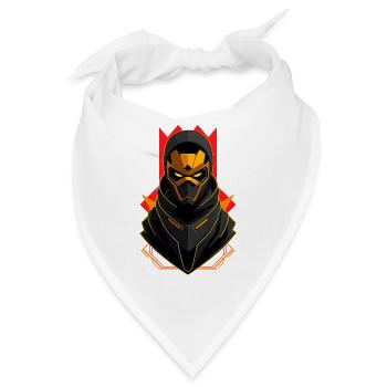 Goldener Roboter - Bandana - Weiß - Vorne