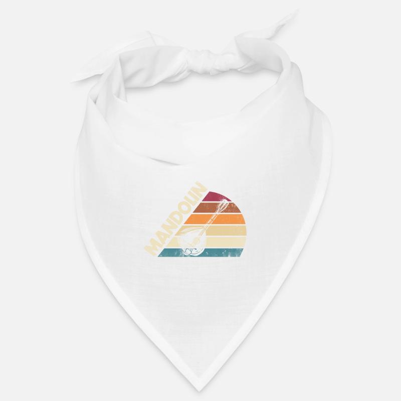 Mandolin Mandolinist Silhouette - Bandana - Weiß