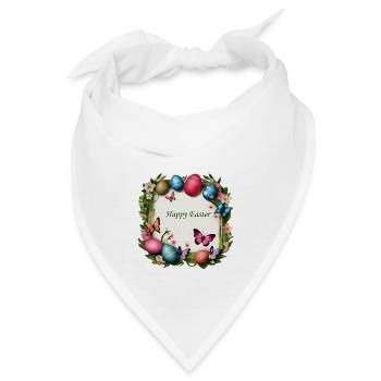 Osterkranz - Happy Easter - Bandana - Weiß - Vorne
