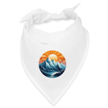 Berge und Sonnenstrahlen - Bandana - Weiß - Vorne