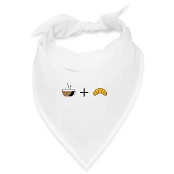 Kaffee und Croissant - Bandana - Weiß - Vorne