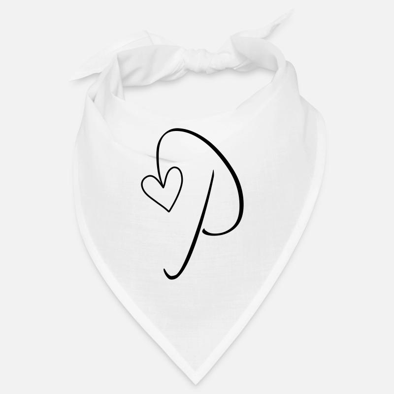 Letter P Letter-P Calligraphy Bandana