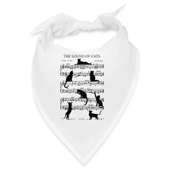 Musikalische Katzen Noten Schwarz - Bandana - Weiß - Vorne