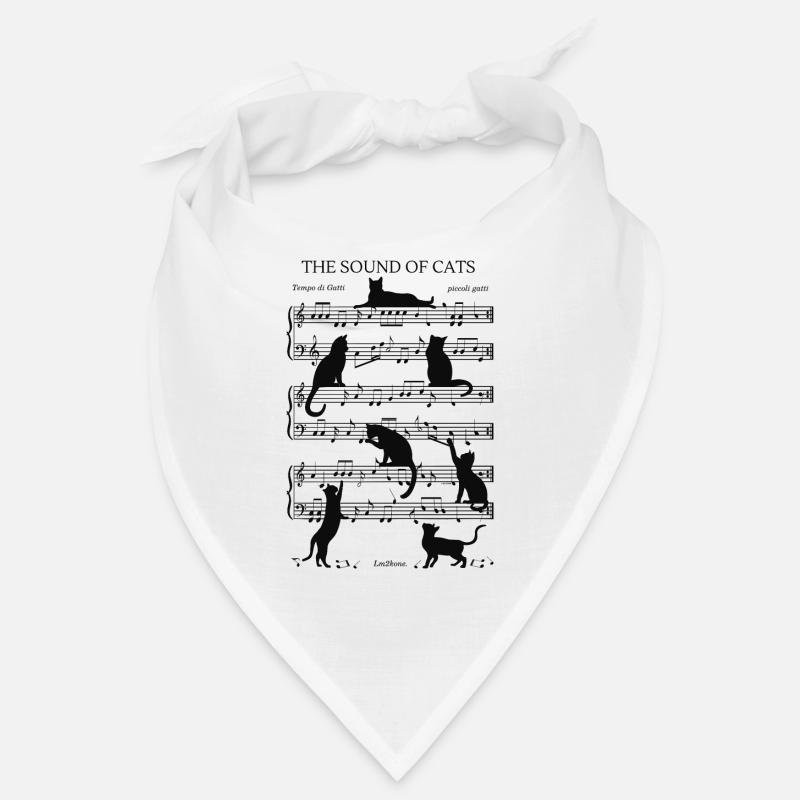 Musical Cats Notes Black Bandana