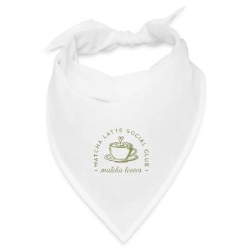 Ästhetischer grüner Matcha Latte - Bandana - Weiß - Vorne