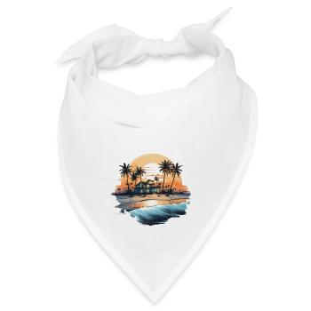 ozean-vibes, strand-vibes, sonnenuntergang am strand, oce - Bandana - Weiß - Vorne