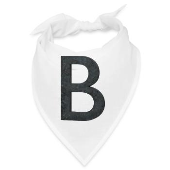 Buchstabe B Steinoptik (Letter B Stone) - Bandana - Weiß - Vorne