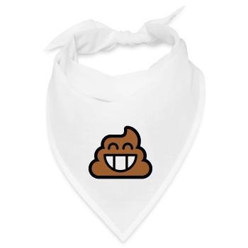 Emoji Poop 3c - Bandana - Weiß - Vorne