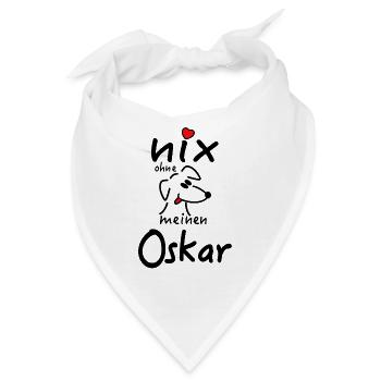 Nicht's ohne Hund Oskar - Bandana - Weiß - Vorne
