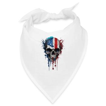 USA skull - Bandana - Weiß - Vorne