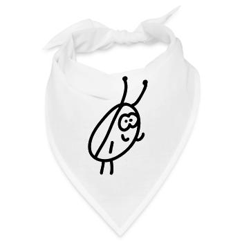 Schabe - Kakerlake - Line - Bandana - Weiß - Vorne