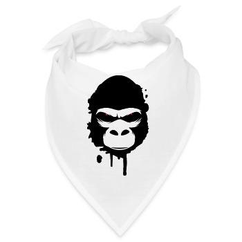Ein Gorilla Kopf Graffiti - Bandana - Weiß - Vorne