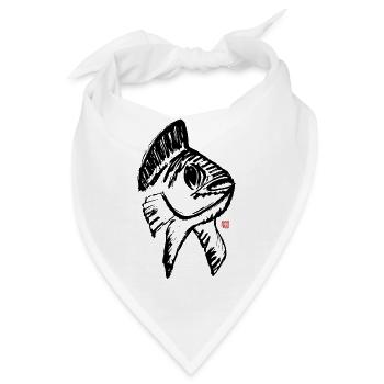 Koi Fisch Glücksbringer - Bandana - Weiß - Vorne