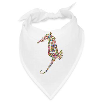 Regenbogenfarbenes Seepferd - Bandana - Weiß - Vorne