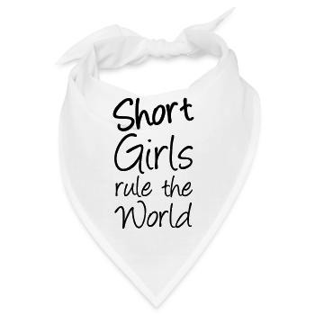 Short Girls klein Mädchen Frau Geschenk Spruch - Bandana - Weiß - Vorne