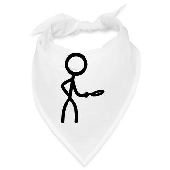 Stickman mit Lupe - Bandana - Weiß - Vorne