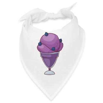 Eis Speiseeis Eiskrem Eiscreme Kugeleis Eisbecher - Bandana - Weiß - Vorne