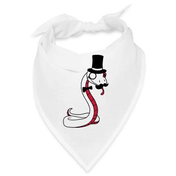 sir herr gentlemen zylinder reich monokel brille s - Bandana - Weiß - Vorne