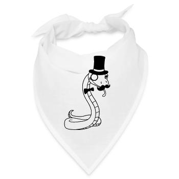 herr sir gentlemen zylinder reich monokel brille s - Bandana - Weiß - Vorne
