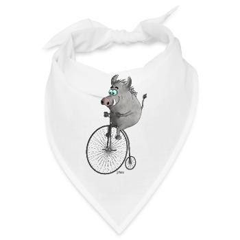 Vintage Fahrrad - Bandana - Weiß - Vorne