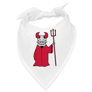 Herr Unterwelt Mantel Dreizack Böse Satan Grinsen - Bandana - Weiß - Vorne