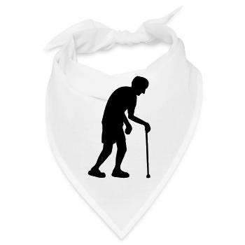 Silhouette von Grossvater - Bandana - Weiß - Vorne