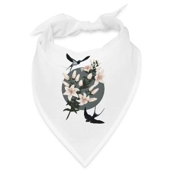 Schwalben und Lilien - Bandana - Weiß - Vorne