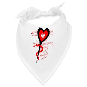 Medizinisches Herz - Bandana - Weiß - Vorne