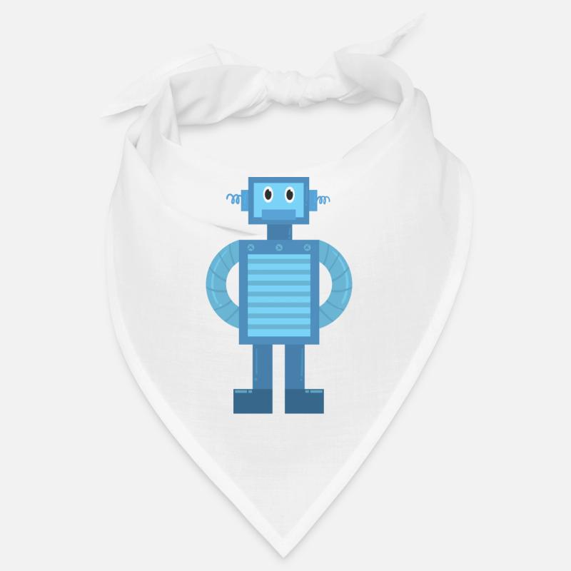 Roboter - Bandana - Weiß