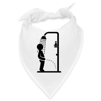 Urinieren in der Dusche - Peinliches und Lustig - Bandana - Weiß - Vorne
