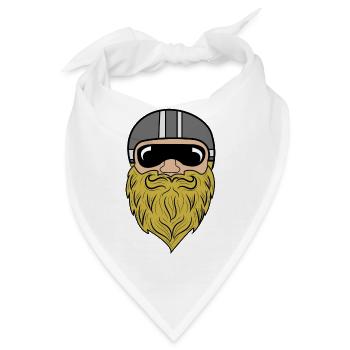 Bart Ziegenbart Bartfrisur Schnurrbart Bartträger - Bandana - Weiß - Vorne