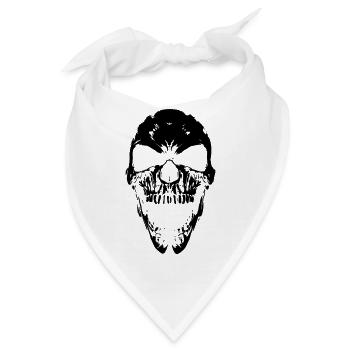 Totenkopf Patch - Bandana - Weiß - Vorne