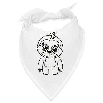 Süßer Faultier - Bandana - Weiß - Vorne