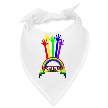 Pride Hände Regenbogen - Bandana - Weiß - Vorne
