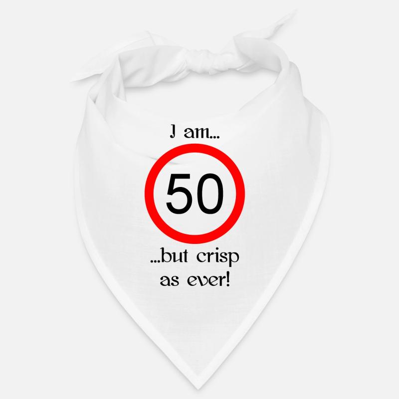 50 years but crisp script black - Bandana - Weiß