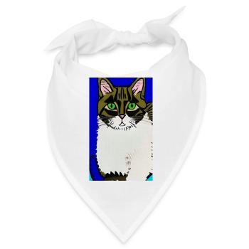 Cat AI Generated Art - Bandana - Weiß - Vorne