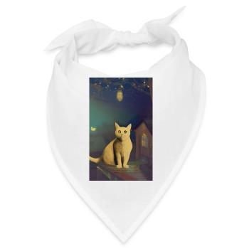 Cat AI Generated Art - Bandana - Weiß - Vorne