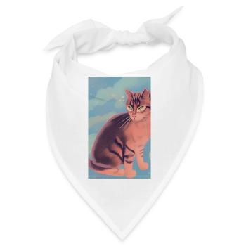 Cat AI Generated Art - Bandana - Weiß - Vorne