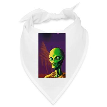 Gruseliger Horror-Comic Alien auf einem fremden Planeten - Bandana - Weiß - Vorne