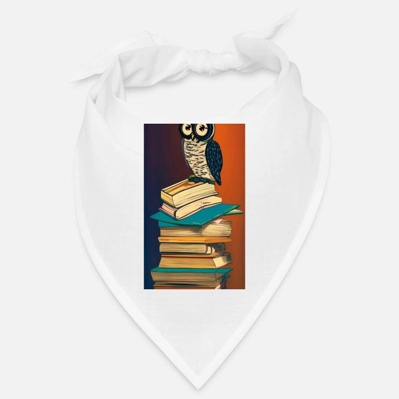 Comic Cartoon Cute Book Owl Owl Book Stack Bandana