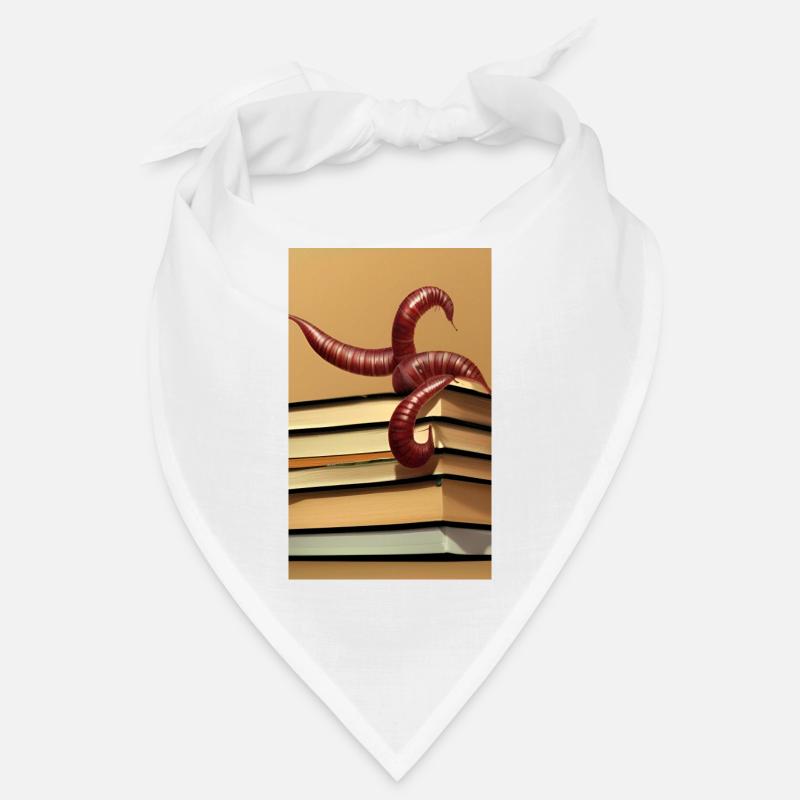 Comic Cartoon Creepy Bookworm Book Stack Bandana