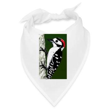 Gestapelter Specht rothaarige coole Comic-Zeichnung - Bandana - Weiß - Vorne