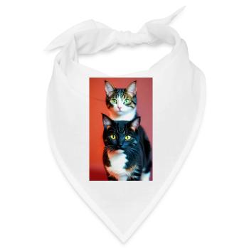 Kurzhaarige Hauskatzen - Bandana - Weiß - Vorne