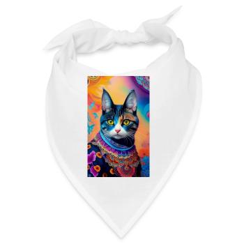 Kurzhaarige Hauskatze - Bandana - Weiß - Vorne