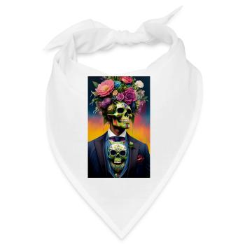 ARTWORK Flower Skull - Bandana - Weiß - Vorne