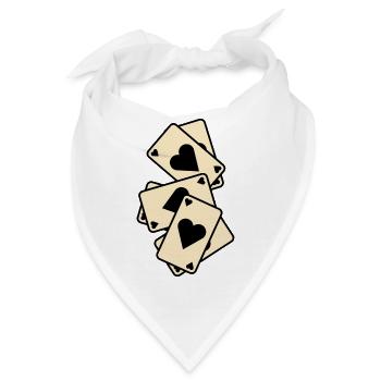 Herz-Ass-Kartenmischen - Bandana - Weiß - Vorne