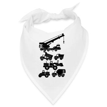 Straßen- und Baufahrzeuge - Bandana - Weiß - Vorne